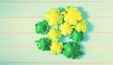 St. Patricks Day concept with Irish shamrocksの写真素材