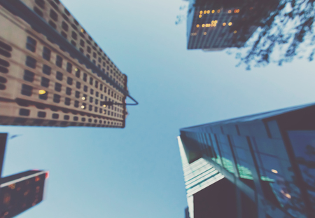 Defocused blurred view of skyscrapers in Los Angeles, CAの写真素材