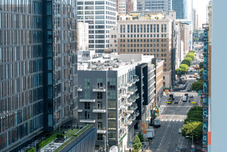 LOS ANGELES- SEP, 20 2017: View of Downtown Los Angeles, CA buildingsのeditorial素材