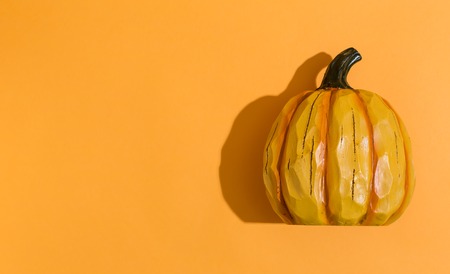A autumn pumpkin on a orange background