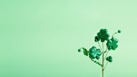 St. Patricks Day theme with shamrock decorationの写真素材