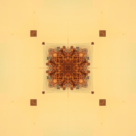 Abstract geometric symmetrical fractal background pattern designの写真素材