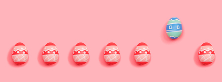 One out unique Easter egg concept overhead view flat layの写真素材