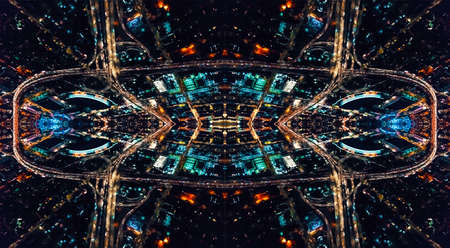 Abstract symmetrical urban grid cityscape backround designの写真素材