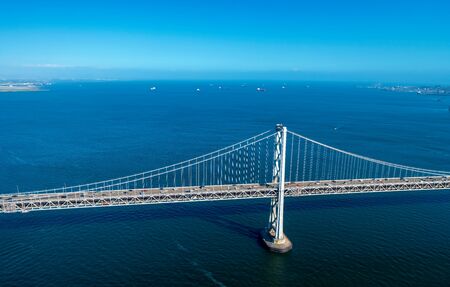 Aerial view of the Bay Bridge in San Francisco, CAの写真素材