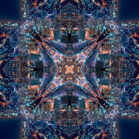 Abstract geometric symmetrical fractal background pattern designの写真素材
