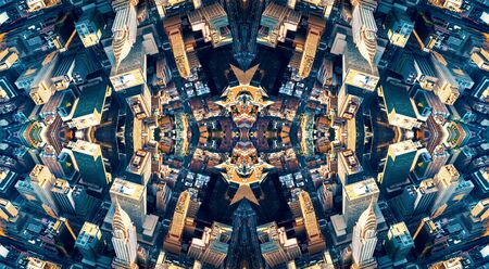 Abstract symmetrical urban grid cityscape backround designの写真素材