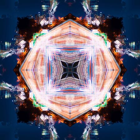 Abstract geometric symmetrical fractal  pattern designの写真素材