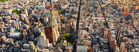 Aerial view of the skyscrapers of Midtown Manhattan New York City