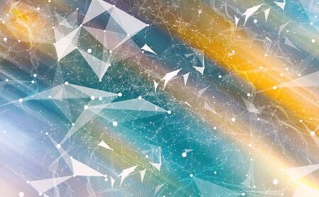 Abstract technology AI geometric lines background designの写真素材