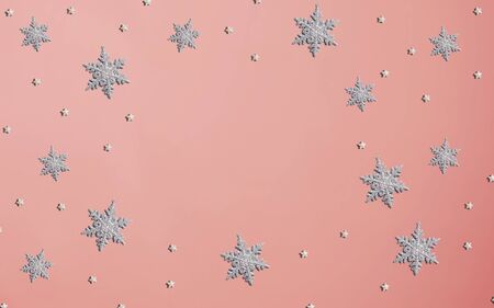 Christmas snowflake pattern - overhead view flat layの写真素材