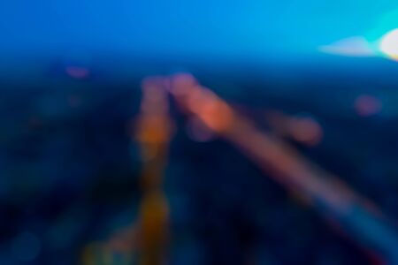 Abstract night cityscape bokeh blurred lights background in Los Angelesの写真素材