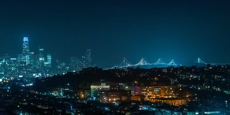 View of San Francisco, CA at nightの写真素材