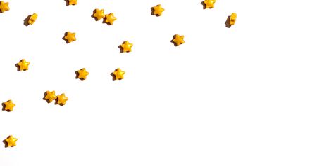 Star shaped small sugar candies - flat layの写真素材