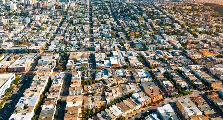 Aerial view of San Francsico, CA residential areaの写真素材
