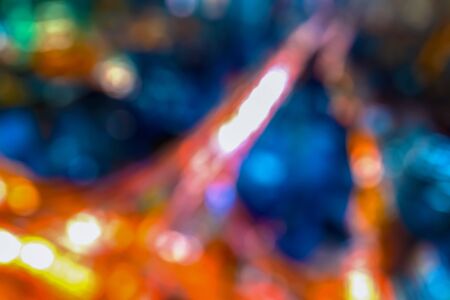 Abstract blurred night cityscape bokeh lights background in Japanの写真素材