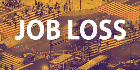 Job Loss theme with a busy city intersectionの写真素材