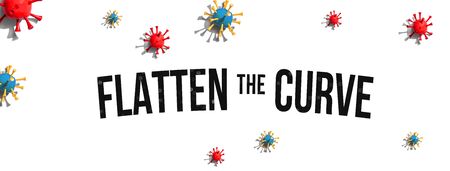 Flatten the Curve theme with virus craft objects - flat lay