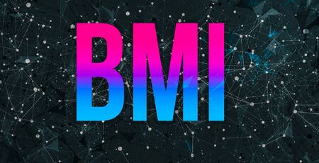 Brain-Machine-Interface BMI theme with abstract network lines and patternsの写真素材