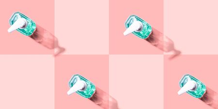 Sanitizer gel bottles - healthcare and hygiene conceptの写真素材