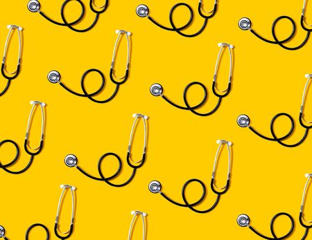 Stethoscope pattern - healthcare and medicine theme - minimalismの写真素材