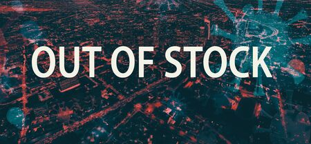 Out of stock theme with downtown Los Angeles night timeの写真素材