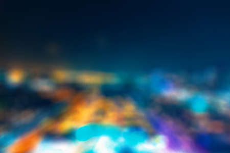 Blurred abstract bokeh background of the city at night