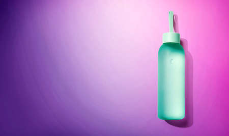 Water bottle with copy space - flat layの写真素材