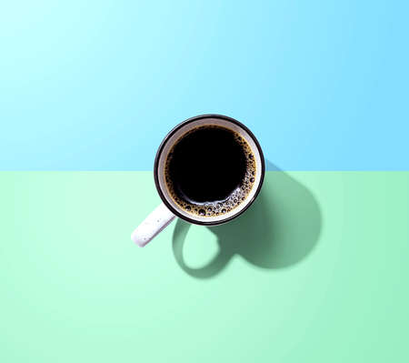 Coffee mug pattern overhead view - flat layの写真素材