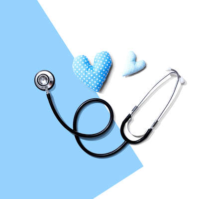 Medical worker appreciation theme with hearts and a stethoscope