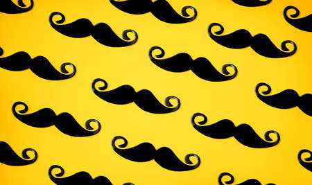 Pattern of black paper mustache - flat layの写真素材