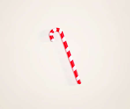 Christmas candy cane overhead view - flat layの写真素材