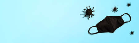 Mask with epidemic influenza and Coronavirus Covid-19 conceptの写真素材