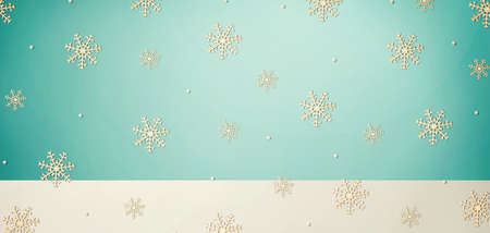 Christmas snowflake pattern - overhead view flat lay