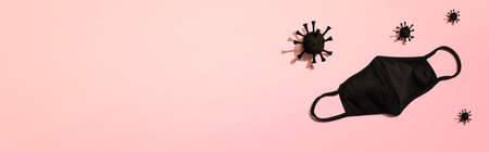 Mask with epidemic influenza and Coronavirus Covid-19 conceptの写真素材