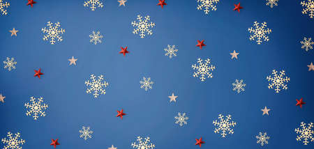 Christmas snowflake pattern - overhead view flat layの写真素材