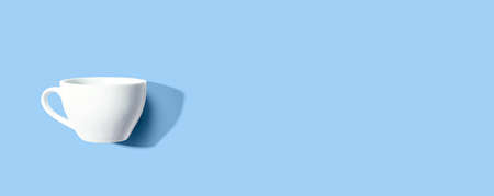 A cup of coffee with drop shadow - flat layの写真素材