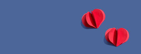Valentines day or Appreciation theme with paper craft hearts