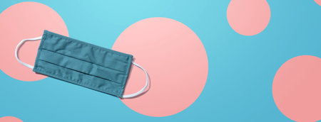 Cloth face mask overhead view - flat lay