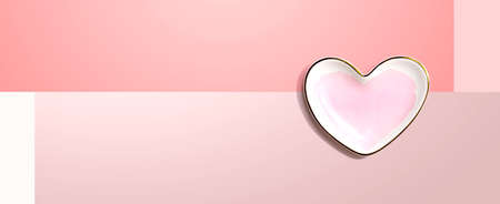 Appreciation theme with a heart dish - flat layの写真素材