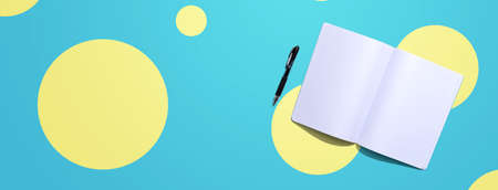 Blank white notebook from aboveの写真素材