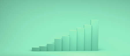 3D render illustration of bar graph