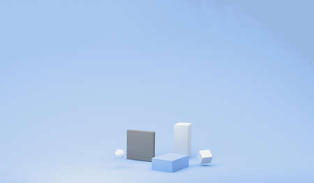 Abstract 3D render of cylinder podiums