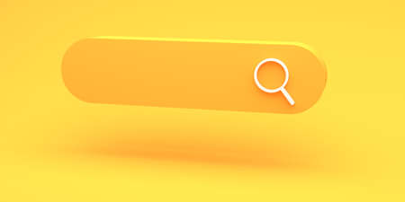 3D render of search bar with magnifying glass