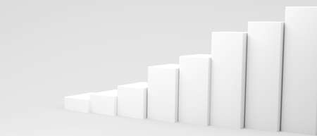 3D render illustration of bar graphの写真素材