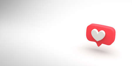 3D render illustration of social media like iconの写真素材