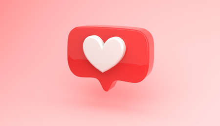 3D render illustration of social media like iconの写真素材