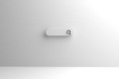 3D render of search bar with magnifying glass