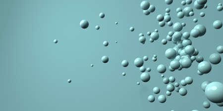 3D render of different size of spheres