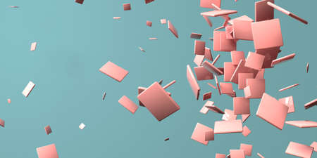 3D render of different size of square shapesの写真素材